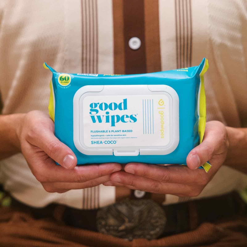 Goodwipes Flushable & Plant-Based Wipes with Botanicals | Dispenser for At-Home Use | Shea-Coco with Aloe Septic and Sewer Safe | 60 count (1 pack) - Biggest Adult Wipes - Image 5